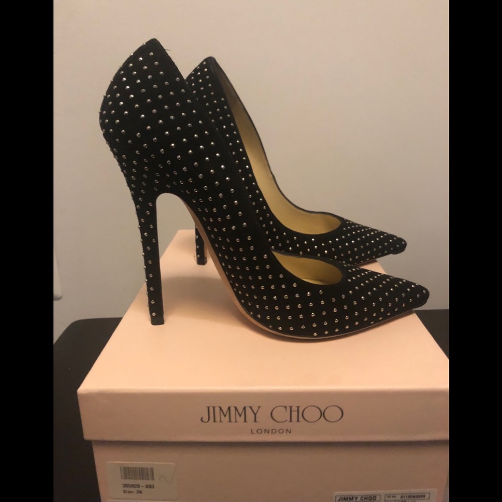Jimmy Choo Pumps black suede with silver studs